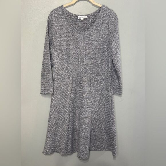 Cloud Chaser Grey Sweater dress fit and flare Size Large‎ - Picture 1 of 4